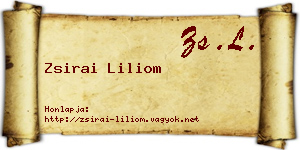 Zsirai Liliom névjegykártya
